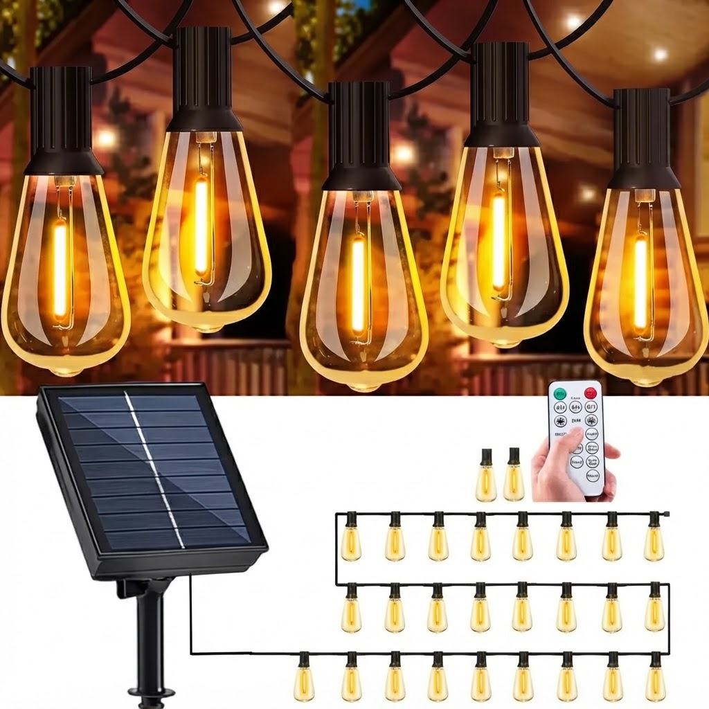 guirnalda 100 luces solar