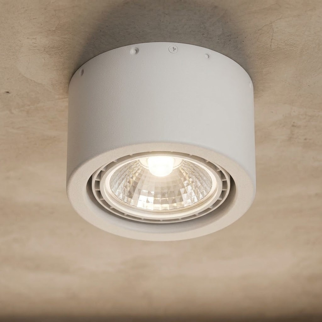 Monovolumen fijo para dicroica Redondo Blanco