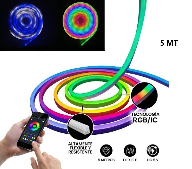 Tira de neon led RGB USB