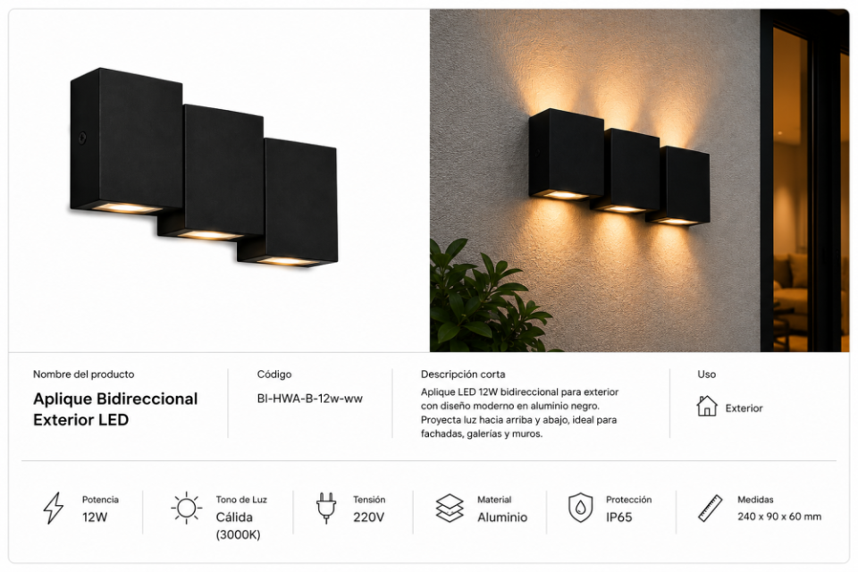 Aplique Bidireccional Exterior LED