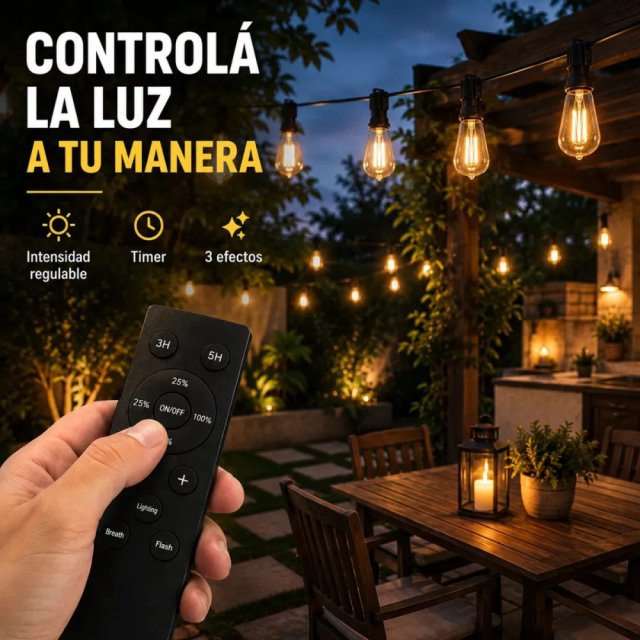 Guirnalda de 11mtrs 20 luces con control remoto