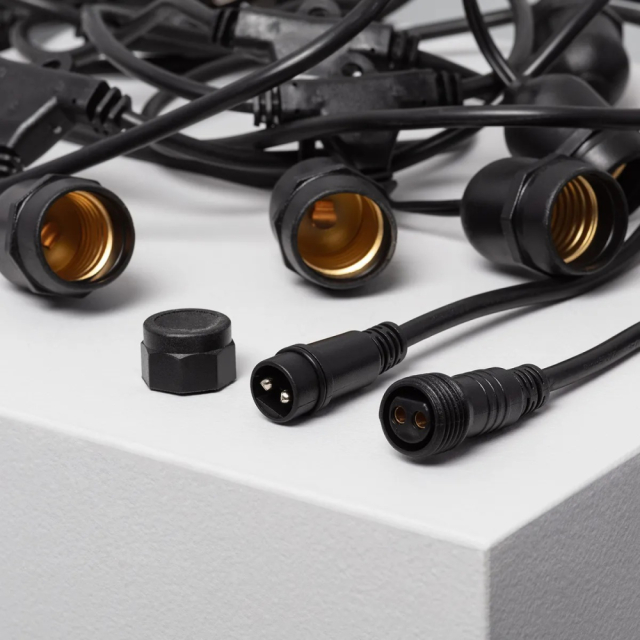 Guirnalda IP65  10mtrs 10 portalamparas interconectables