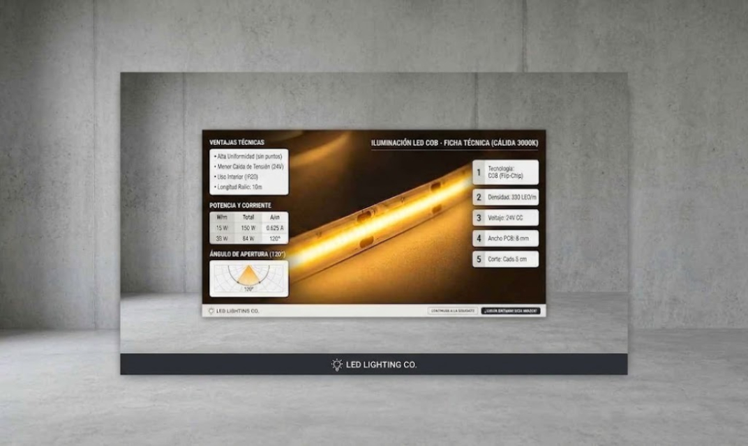 tira led cob de 320 LED