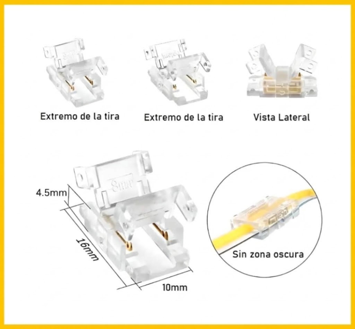 conector transparente empalme
